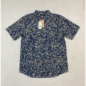 Quiksilver Mens M Cosmic Fields Classic Short Sleeve Shirt Navy NWT 54$